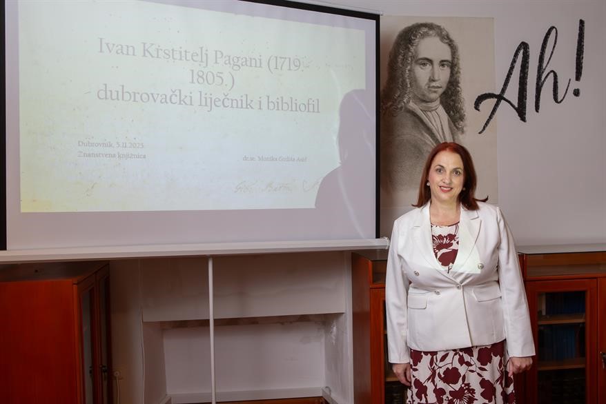 Monika Grdiša Asić održala predavanje o životu i djelovanju dubrovačkog liječnika i bibliofila Ivana Krstitelja Paganija