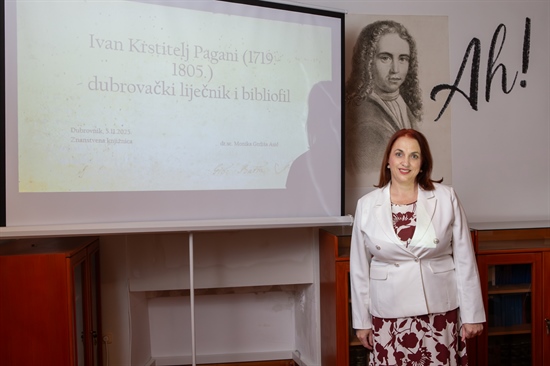Monika Grdiša Asić održala predavanje o životu i djelovanju dubrovačkog liječnika i bibliofila Ivana Krstitelja Paganija